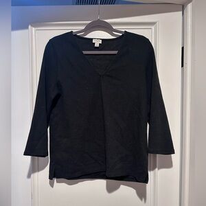 J. Crew Charcoal V-Neck Top